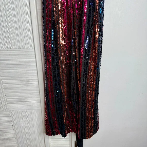 Julia Jordan Rainbow Sequin Stripe Fit & Flare Cocktail Dress - Brand New - XL Julia Jordan Rainbow Sequin Stripe Fit & Flare Cocktail Dress - Brand New - XL